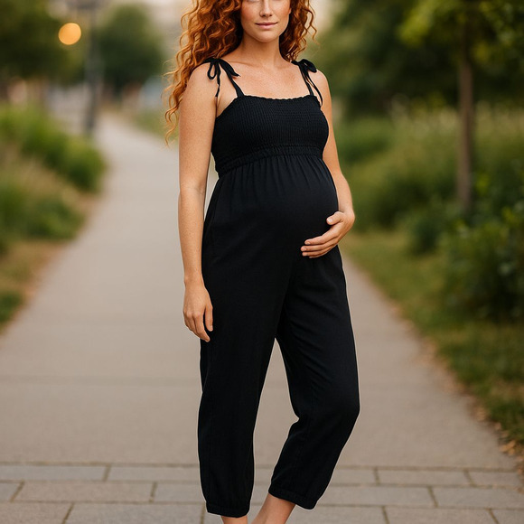 HATCH JoJo Black Gauze Jumpsuit Size 1